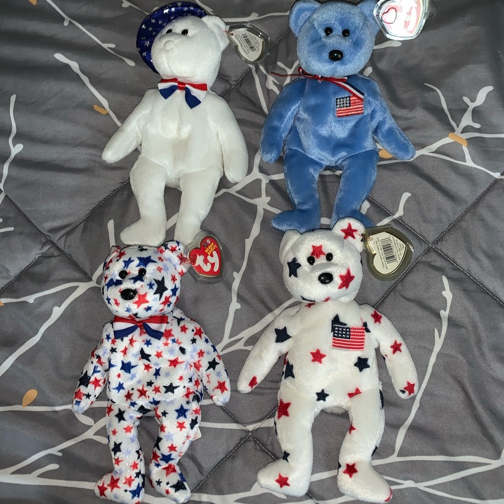 4X TY Beanie Babies American Patriotic